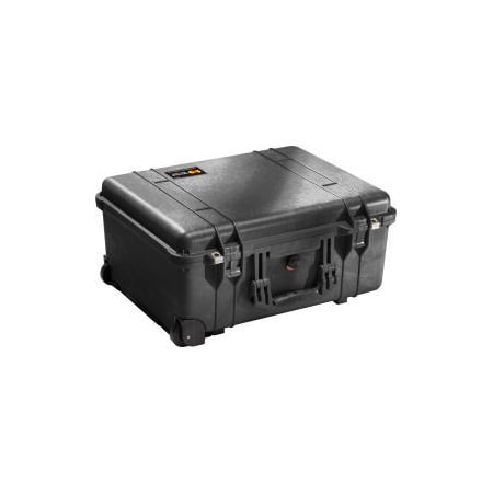 PELICAN PRODUCTS Pelican 1560 Watertight Wheeled Large Case With Foam 22-1/16" x 17-15/16" x 10-7/16", Black 1560-000-110